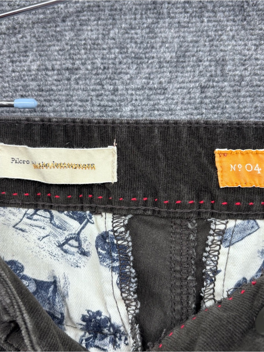 Anthropologie Pilcro The Icon Retro Gray Soft Corduroy Flare Leg Pants Women’s 4 - Picture 5 of 13